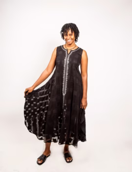 Black SWV  silver Embroidered patapater