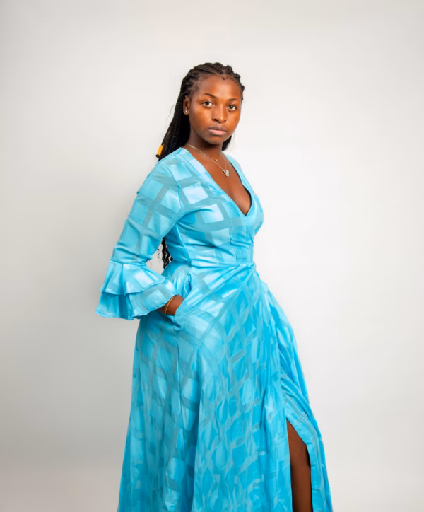 Selasi Wrap dress Dusty Aqua
