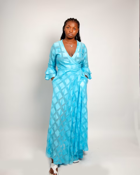 Selasi Wrap dress Dusty Aqua