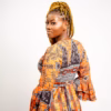 Selasi Wrap dress Mixed pattern Brown