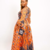 Selasi Wrap dress Mixed pattern Brown