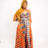 Selasi Wrap dress Mixed pattern Brown