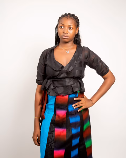 DT paneled wrap Skirt