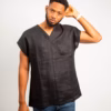 Scrub top in linen
