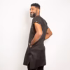 Yawvee pleated v neck in black linen