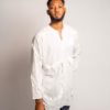 Kojo Antwi's long sleeves cream cotton