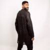 IMG_9414 Long sleeves Pleated V neck black linen