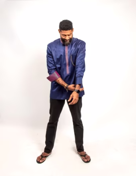 Kaftan with Silk Pipping