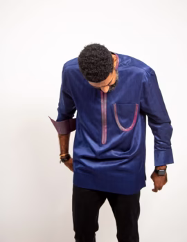 Kaftan with Silk Pipping