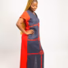 Adinkra-Ayeevi in linen Blue
