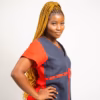 Adinkra-Ayeevi in linen Blue