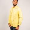 IMG_9553 Tribal mark yellow linen shirt long sleeves