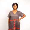 Adinkra-Ayeevi in linen Choco