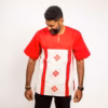 Short sleeves Red & oat mill linen Ashanti
