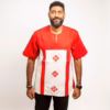 Short sleeves Red & oat mill linen Ashanti